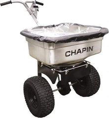 Chapin - 100 Lb Stainless Steel Walk Behind Broadcast Landscape Spreader - 14" Pneumatic Wheels - Benchmark Tooling