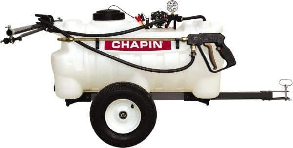 Chapin - 25 Gal Tow Behind Sprayer - Polyethylene Tank, 15' Reinforced Hose with Brass Wand - Benchmark Tooling