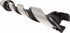 Allied Machine and Engineering - Series 22, 22 to 23.99mm Diam, 25mm Diam Straight Shank with Flange, Helical Flute Spade Drill - 167.9mm Max Depth, 201.3mm Body Length, 257.3mm OAL, Standard Length, Through Coolant - Benchmark Tooling