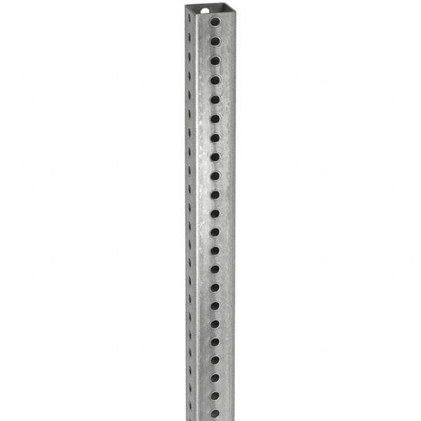 TAPCO - 10' High, Galvanized Traffic Sign Post - Steel, 7/16" Hole Diam, Silver - Benchmark Tooling