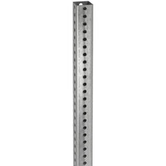 TAPCO - 10' High, Galvanized Traffic Sign Post - Steel, 7/16" Hole Diam, Silver - Benchmark Tooling