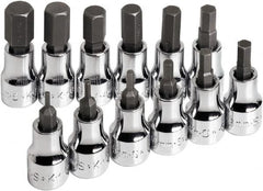 SK - 12 Piece 3/8" Drive Metric Hex Bit Socket Set - 2 to 12mm Hex - Benchmark Tooling