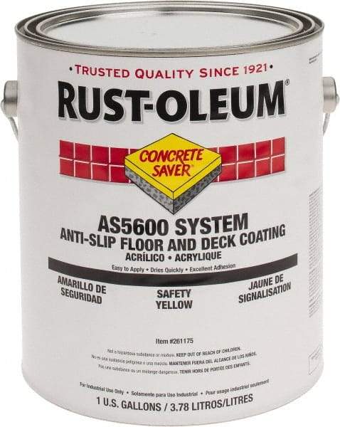 Rust-Oleum - 1 Gal Safety Yellow Gloss Finish Antislip Coating - 60 to 70 Sq Ft per Gal, Interior/Exterior - Benchmark Tooling