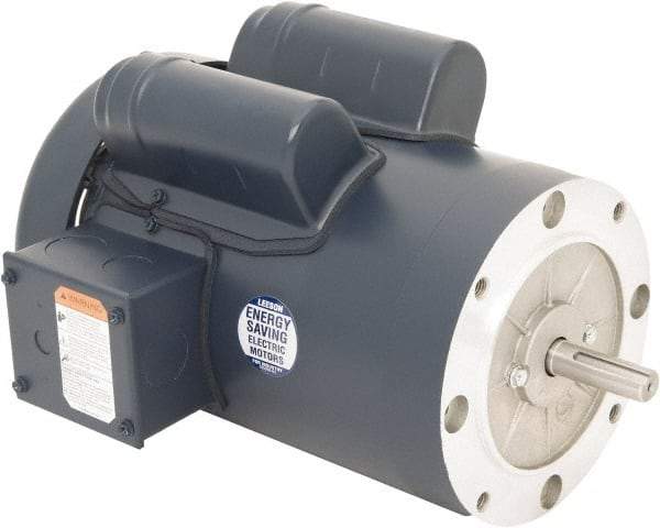 Leeson - 1-1/2 Max hp, 1,800 Max RPM, Capacitor Start Electric AC DC Motor - 115/230 V Input, Single Phase, 56C Frame, C-Face Mount, TEFC Enclosure - Benchmark Tooling