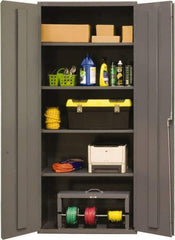 Durham - 4 Shelf Locking Storage Cabinet - Steel, 36" Wide x 18" Deep x 84" High, Gray - Benchmark Tooling