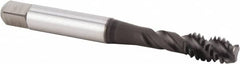Kennametal - #6-32 UNC 3 Flute 2BX Modified Bottoming Spiral Flute Tap - Powdered Metal, TiN/CrC/C Finish, 50.55mm OAL, Right Hand Flute, Right Hand Thread, Series T630 - Exact Industrial Supply