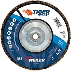 7″ Big Cat Abrasive Flap Disc, Flat, Phenolic Backing, 40Z, 5/8″-11 UNC Nut - Benchmark Tooling