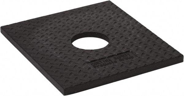 PRO-SAFE - 17-1/2 & 15-1/2" Wide x 1-1/4" High Rubber Trim Line Channelizer Base - 10 Lb, Black - Benchmark Tooling