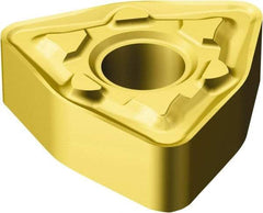Sandvik Coromant - WNMG333 MM Grade 2025 Carbide Turning Insert - TiCN/Al2O3/TiN Finish, 80° Trigon, 1/4" Inscr Circle, 3/16" Thick, 3/64" Corner Radius - Benchmark Tooling