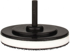 Tru-Maxx - 3" Diam Hook & Loop Disc Backing Pad - 1/4" Shank Diam, Medium Density, 15,500 RPM - Benchmark Tooling