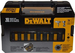 DeWALT - 10 Piece 3/8" Drive Thin Wall Deep Impact Socket Set - 6 Points, 5/16 to 3/4", Inch Measurement Standard - Benchmark Tooling