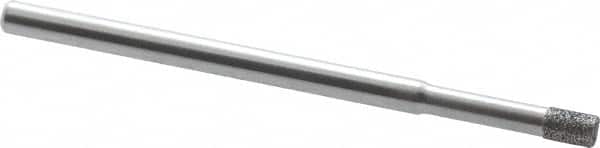 Strauss - 1/8" Head Diam x 0.157" Head Thickness CBN Grinding Pin - 1/8" Shank Diam x 2" Shank Length, Fine Grade, 120 Grit - Benchmark Tooling