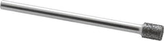 Strauss - 0.197" Head Diam x 1/4" Head Thickness CBN Grinding Pin - 1/8" Shank Diam x 2" Shank Length, (170 Mesh Grit) - Benchmark Tooling