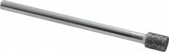 Strauss - 0.197" Head Diam x 1/4" Head Thickness CBN Grinding Pin - 1/8" Shank Diam x 2" Shank Length, Medium Grade, 80 Grit - Benchmark Tooling