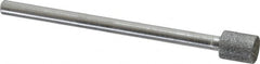 Strauss - 1/4" Head Diam x 0.276" Head Thickness CBN Grinding Pin - 1/8" Shank Diam x 2" Shank Length, (170 Mesh Grit) - Benchmark Tooling