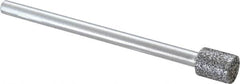 Strauss - 1/4" Head Diam x 0.276" Head Thickness CBN Grinding Pin - 1/8" Shank Diam x 2" Shank Length, Medium Grade, 80 Grit - Benchmark Tooling