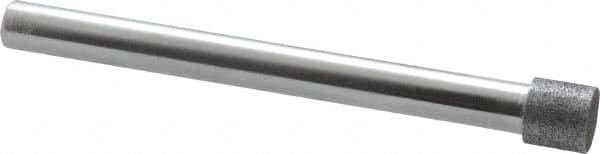 Strauss - 0.335" Head Diam x 0.315" Head Thickness CBN Grinding Pin - 1/4" Shank Diam x 3" Shank Length, (170 Mesh Grit) - Benchmark Tooling