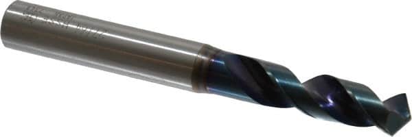 OSG - 27/64" 120° Spiral Flute Vanadium High Speed Steel Screw Machine Drill Bit - WD1 Finish, Right Hand Cut, 47mm Flute Length, 104mm OAL, Faceted Point, Straight Shank - Benchmark Tooling