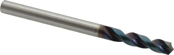 OSG - 4mm 130° Spiral Flute Vanadium High Speed Steel Screw Machine Drill Bit - WD1 Finish, Right Hand Cut, 22mm Flute Length, 54mm OAL, Faceted Point, Straight Shank - Benchmark Tooling