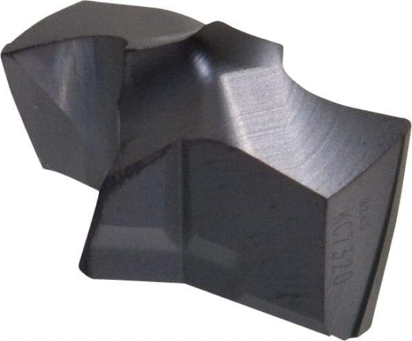 Kennametal - Series KSEM, 19.05mm Diam Grade KC7320 140° Replaceable Drill Tip - Carbide, AlTiN Finish, 2 Seat Size - Benchmark Tooling