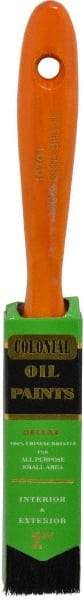 Premier Paint Roller - 1" Flat Hog Varnish Brush - 2-1/4" Bristle Length, 6-1/4" Wood Handle - Benchmark Tooling