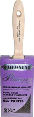 Premier Paint Roller - 2-1/2" Flat Synthetic Varnish Brush - 3" Bristle Length, 7-1/4" Wood Handle - Benchmark Tooling