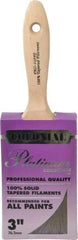 Premier Paint Roller - 3" Flat Synthetic Varnish Brush - 3-1/4" Bristle Length, 7-1/4" Wood Handle - Benchmark Tooling