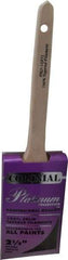 Premier Paint Roller - 2-1/2" Angled Synthetic Sash Brush - 3" Bristle Length, 9" Wood Rattail Handle - Benchmark Tooling