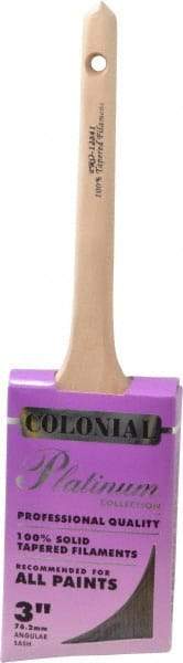 Premier Paint Roller - 3" Angled Synthetic Sash Brush - 3-1/4" Bristle Length, 9" Wood Rattail Handle - Benchmark Tooling