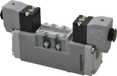Parker - Double Solenoid 3 Position, Aluminum Solenoid Valve - Center Exhaust Open, Nitrile Seal - Benchmark Tooling