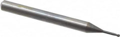 OSG - 1mm Diam, 0.8mm LOC, 2 Flute Solid Carbide Ball End Mill - WXL Finish, Single End, 45mm OAL, 4mm Shank Diam, Spiral Flute - Benchmark Tooling