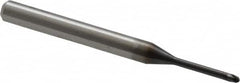 OSG - 1.5mm Diam, 1.2mm LOC, 2 Flute Solid Carbide Ball End Mill - WXL Finish, Single End, 45mm OAL, 4mm Shank Diam, Spiral Flute - Benchmark Tooling