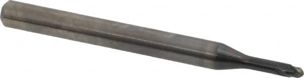 OSG - 2mm Diam, 1.6mm LOC, 2 Flute Solid Carbide Ball End Mill - WXL Finish, Single End, 45mm OAL, 4mm Shank Diam, Spiral Flute - Benchmark Tooling