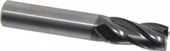 OSG - 1/2", 4 Flute, Single End, Solid Carbide, 0.02" Corner Radius End Mill - 3" OAL, 30° Helix, Right Hand Flute, 1" LOC, Right Hand Cut - Benchmark Tooling