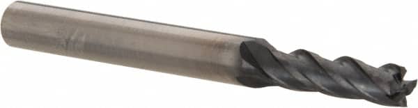 OSG - 5/32", 9/16" LOC, 3/16" Shank Diam, 2" OAL, 4 Flute, Solid Carbide Square End Mill - Single End, WXL Finish, Spiral Flute, 30° Helix, Centercutting, Right Hand Cut, Right Hand Flute, Series 3604 - Benchmark Tooling
