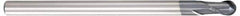 OSG - 1.5mm Diam, 2mm LOC, 2 Flute Solid Carbide Ball End Mill - WXL Finish, Single End, 50mm OAL, 4mm Shank Diam, Spiral Flute - Benchmark Tooling