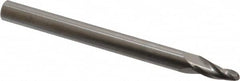 Onsrud - 1/8" Cutting Diam x 1/2" Length of Cut, 2 Flute, Upcut Spiral Router Bit - Uncoated, Right Hand Cut, Solid Carbide, 3" OAL x 1/4" Shank Diam, Ball End Taper - Benchmark Tooling