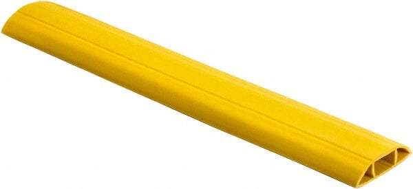 Hubbell Wiring Device-Kellems - 1 Channel, 5 Ft Long, 1-1/4" Max Compatible Cable Diam, Yellow PVC On Floor Cable Cover - 142.24mm Overall Width x 43.18mm Overall Height, 45.98mm Channel Width x 1-1/4" Channel Height - Benchmark Tooling