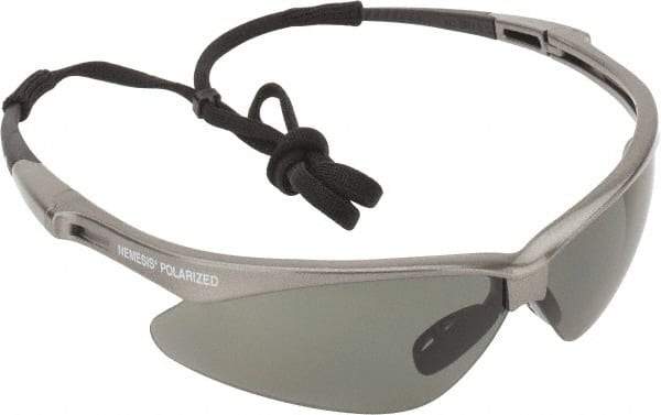 Jackson Safety - Smoke Lenses, Framed Polarized Glasses - Scratch Resistant, Gray Frame, Size Universal, Wrap Around - Benchmark Tooling