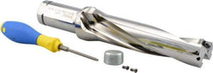 Iscar - 6-1/2" Max Drill Depth, 4xD, 1-5/8" Diam, Indexable Insert Drill - 2 Inserts, 1-1/2" Shank Diam, Straight Shank - Benchmark Tooling
