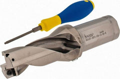 Iscar - 2.87" Max Drill Depth, 2xD, 1-7/16" Diam, Indexable Insert Drill - 2 Inserts, 1-1/2" Shank Diam, Straight Shank - Benchmark Tooling