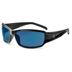 Thor Blue Mirror Lens Black Safety Glasses - Benchmark Tooling