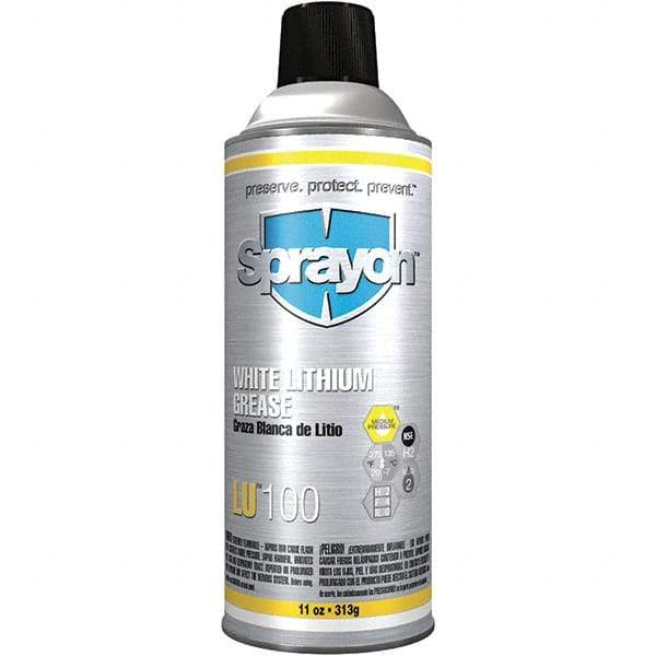 Sprayon - 11 oz Aerosol Lithium General Purpose Grease - Off White, 275°F Max Temp, NLGIG 2, - Benchmark Tooling