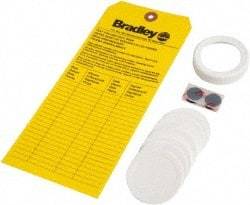 Bradley - Paper, Foam & Plastic Plumbed Wash Station Refill Kit - Yellow & White Matting, Includes Replacement Cap, Inspection Tag, (9) Foam Liners - Benchmark Tooling