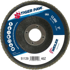 5″ Tiger Paw Abrasive Flap Disc, Flat, Phenolic Backing, 40Z, 7/8″ Arbor Hole - Benchmark Tooling