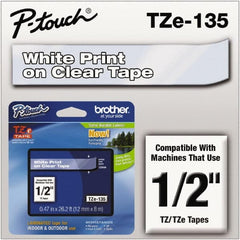 Brother - 1/2" Wide x 314.4" Long, Clear Plastic/Paper Tape Cassette - For Label Maker - Benchmark Tooling