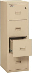 FireKing - 17-3/4" Wide x 52-3/4" High x 22-1/8" Deep, 4 Drawer Vertical File - Steel, Parchment - Benchmark Tooling