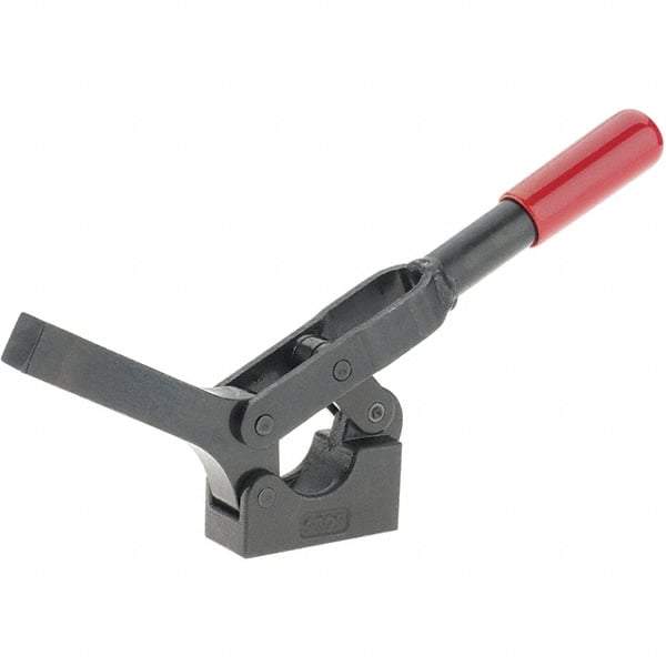 De-Sta-Co - 600 Lb Holding Capacity, Horizontal Handle, Manual Hold Down Toggle Clamp - 69° Handle Movement, 90° Bar Opening, Solid Bar, Solid Base, Oxide Finish, Forged Alloy Steel - Benchmark Tooling