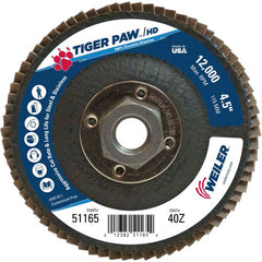 4 1/2″ × 5/8″-11-40 Grit - T27 Tiger Paw High Density Zirc Flap Disc Phenolic Back - Benchmark Tooling