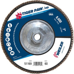 7″ Tiger Paw Super High Density Flap Disc, Flat, Phenolic Backing, 60Z, 5/8″-11 Arbor Hole - Benchmark Tooling